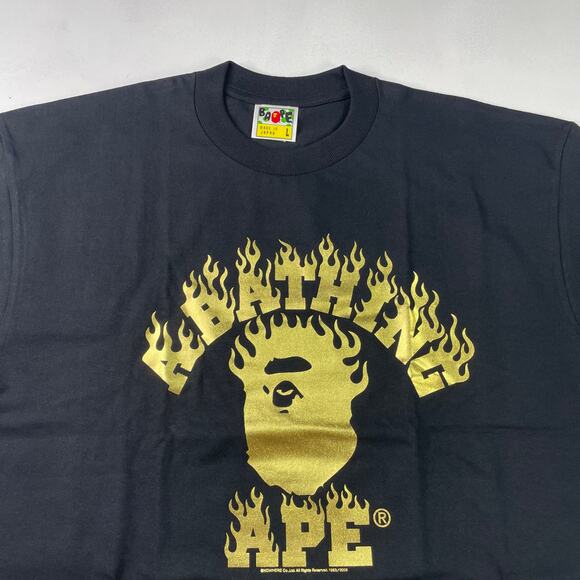 BAPE 2009 Gold Flames Tee Size L - Picture 3 of 10